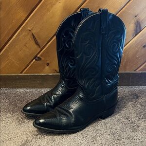 Vintage Nocona black leather western cowboy boots